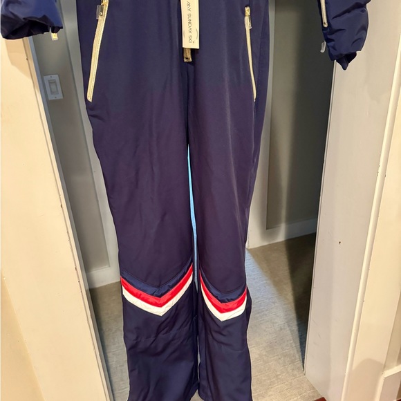NWT Sunday Ski Chevron Ski Suit Navy - Picture 6 of 13